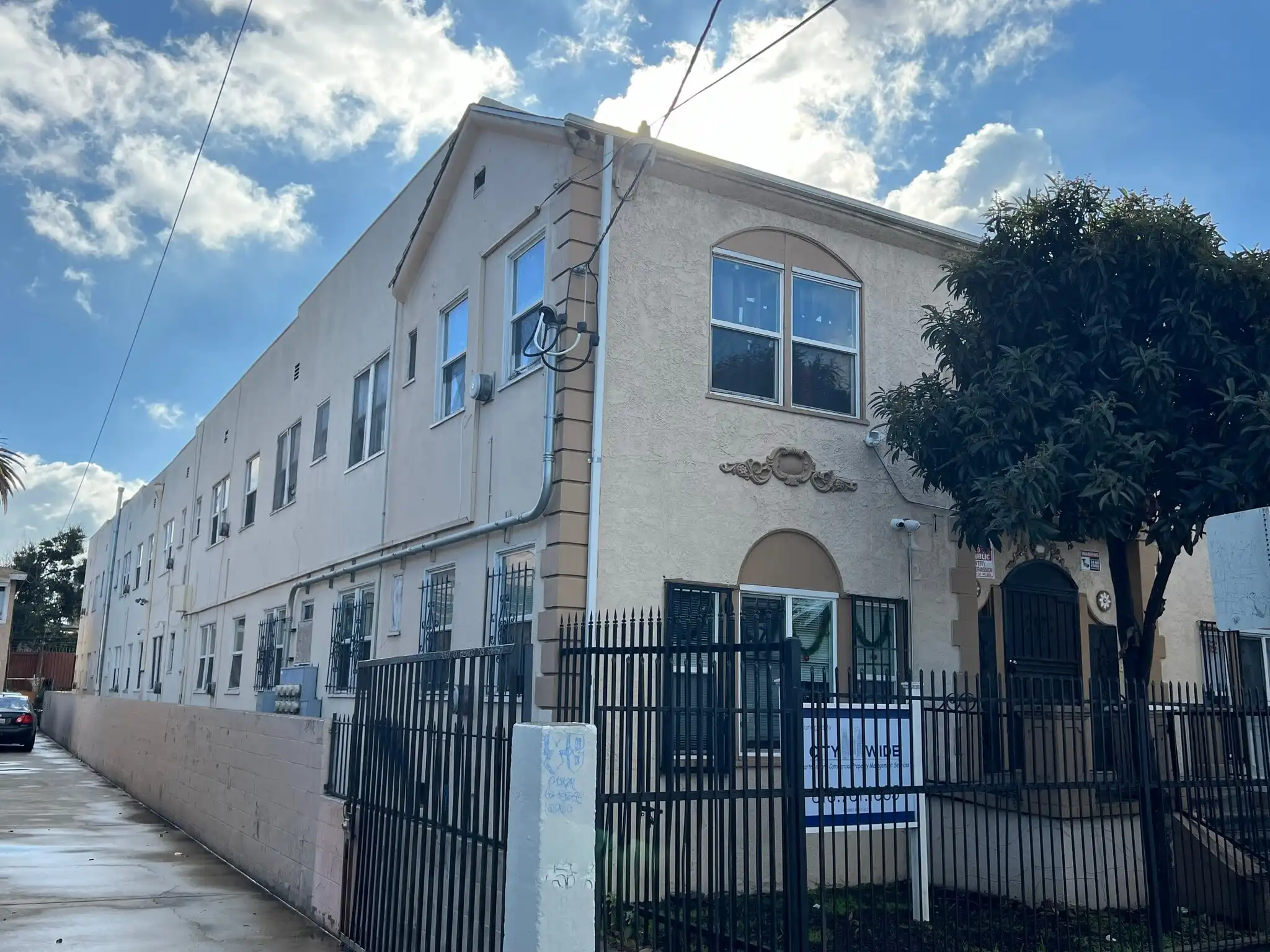 Exterior of the 22-unit apartment building in Los Angeles after rehab